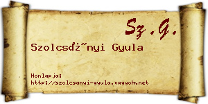 Szolcsányi Gyula névjegykártya