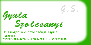 gyula szolcsanyi business card